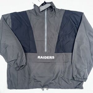 Women's Las Vegas Raiders Popover Packable Half Zip Windbreaker Size Small